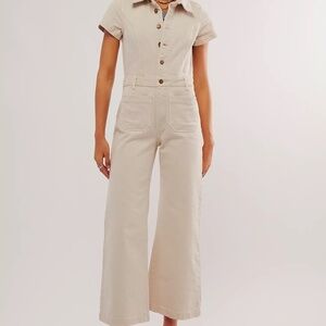 ROLLA'S Nordstrom & Free People Sailor Jumpsuit Women Off-White  Short Sleeve